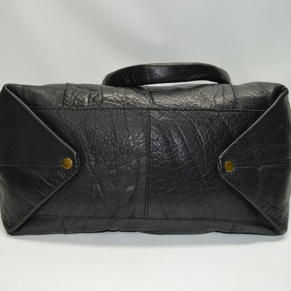 Linea Pelle Black Large Italian Leather Satchel - Picture 5 of 10